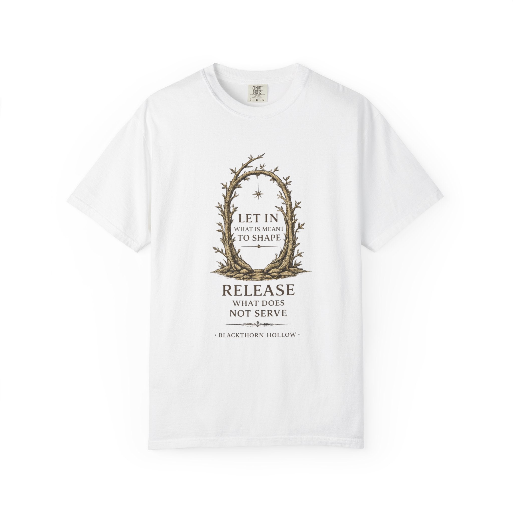 Let in What Shapes - Dark Cottagecore Botanical Tee - Blackthorn Hollow