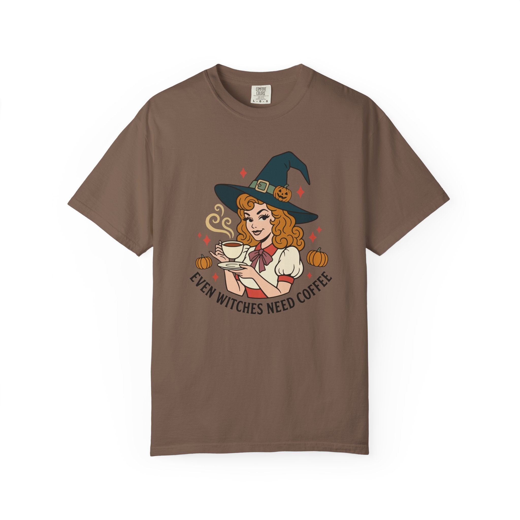 Witch Coffee T-Shirt — "Even Witches Need Coffee" Halloween Tee