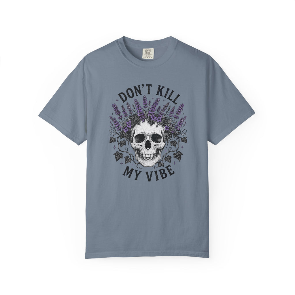 Don't Kill My Vibe Skull T-Shirt — Lavender Skull Graphic Tee