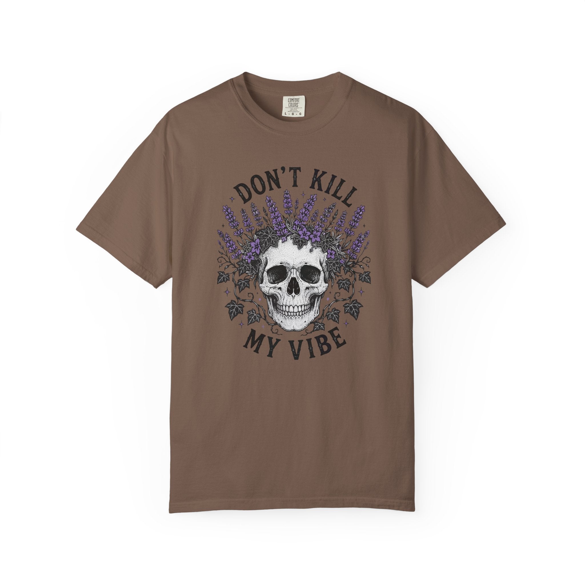 Don't Kill My Vibe Skull T-Shirt — Lavender Skull Graphic Tee