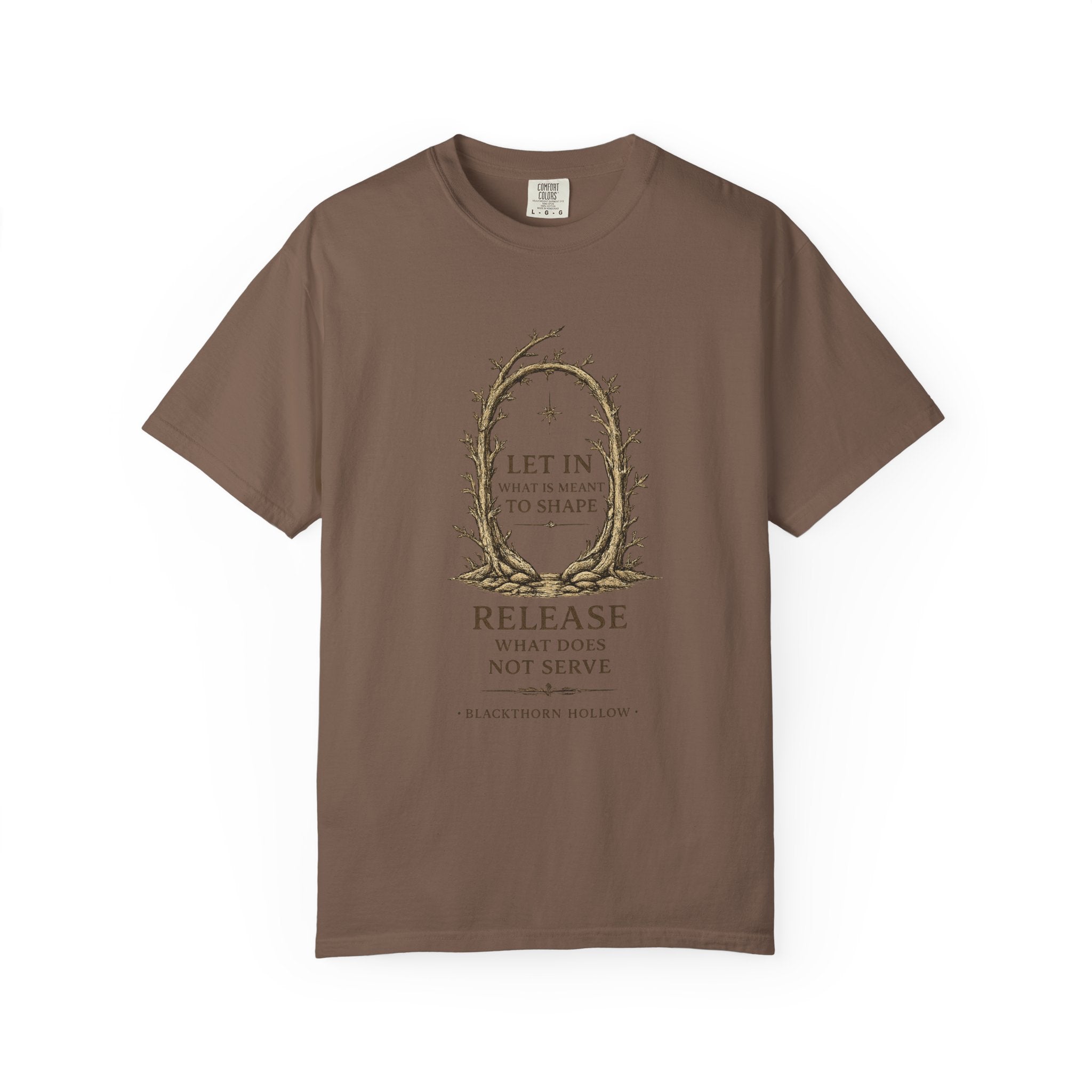 Let in What Shapes - Dark Cottagecore Botanical Tee - Blackthorn Hollow