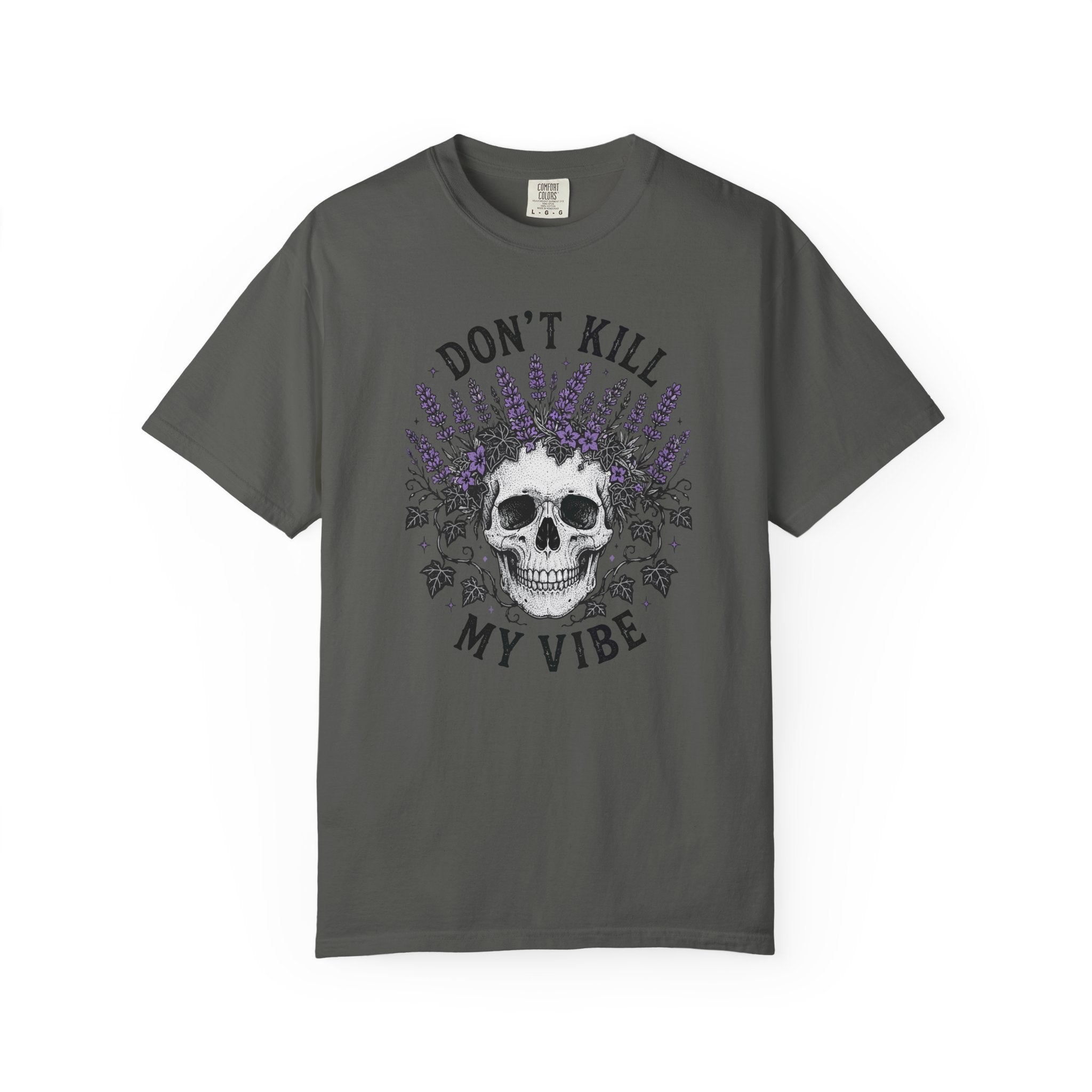 Don't Kill My Vibe Skull T-Shirt — Lavender Skull Graphic Tee