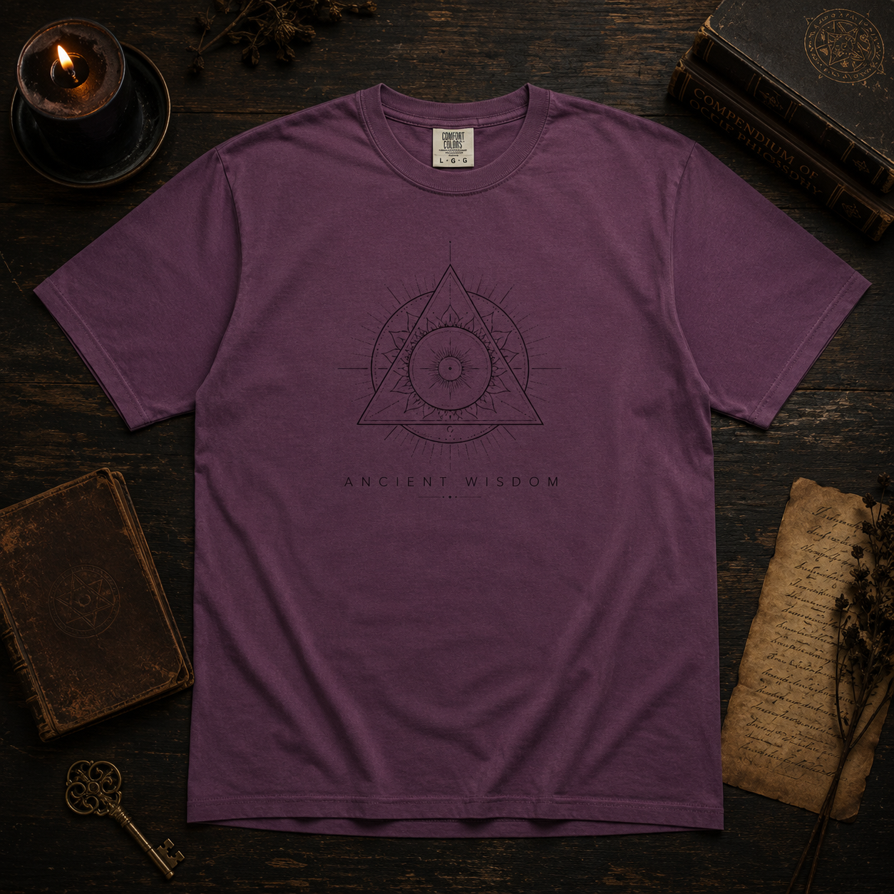 Ancient Wisdom Graphic Tee • Occult Sacred Geometry Shirt