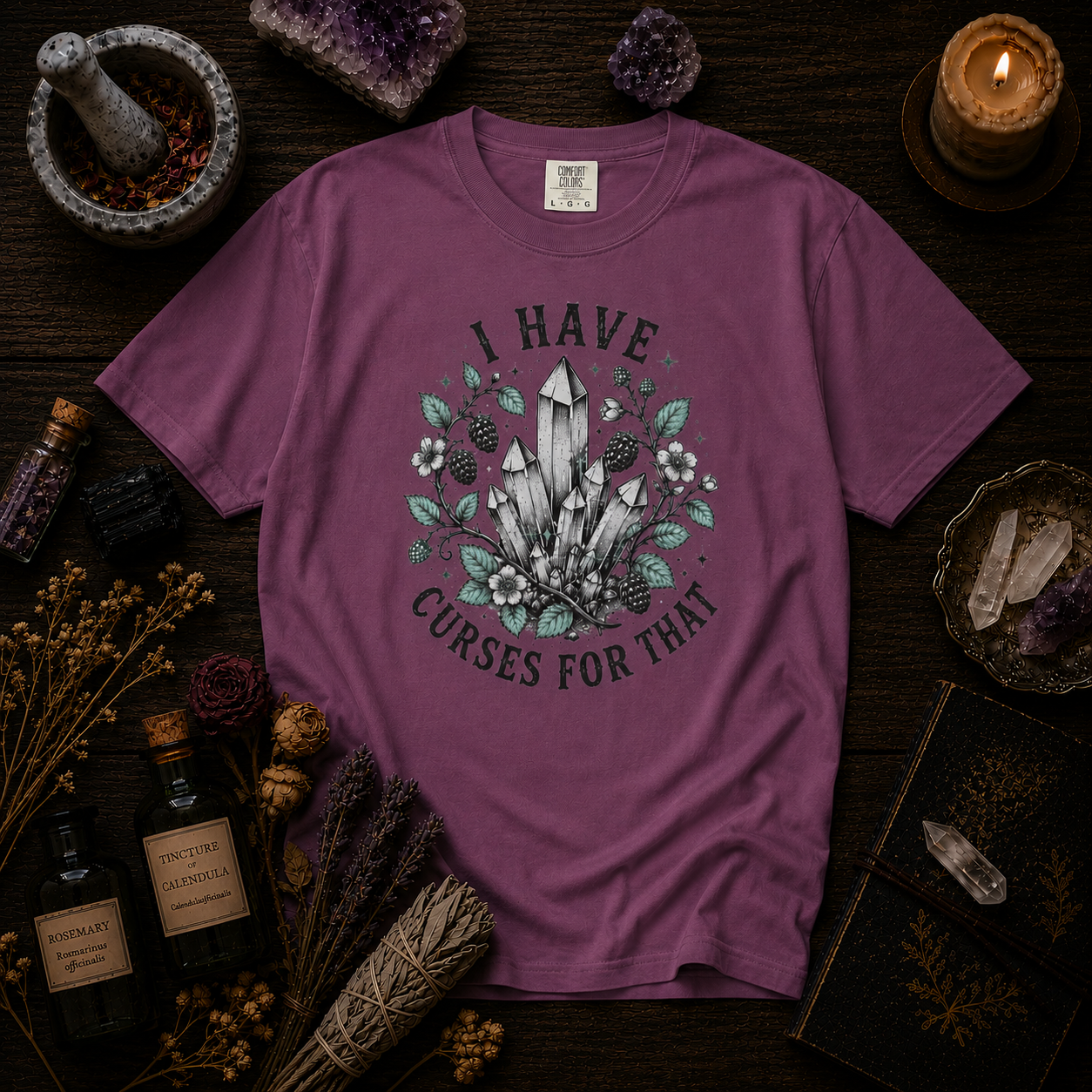 I Have Curses For That T-Shirt - Crystal Witchy Graphic Tee