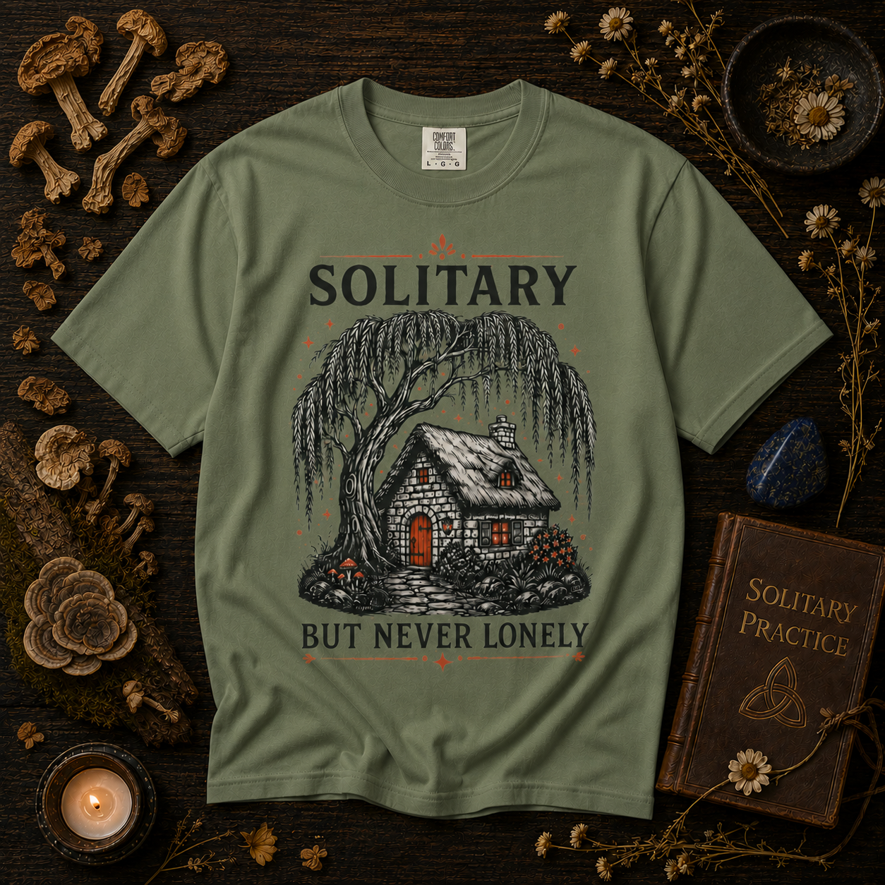 Solitary But Never Lonely Cabin T-Shirt