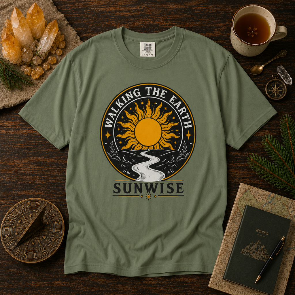 Walking the Earth Sunwise - Graphic T-Shirt - Vintage Nature Tee