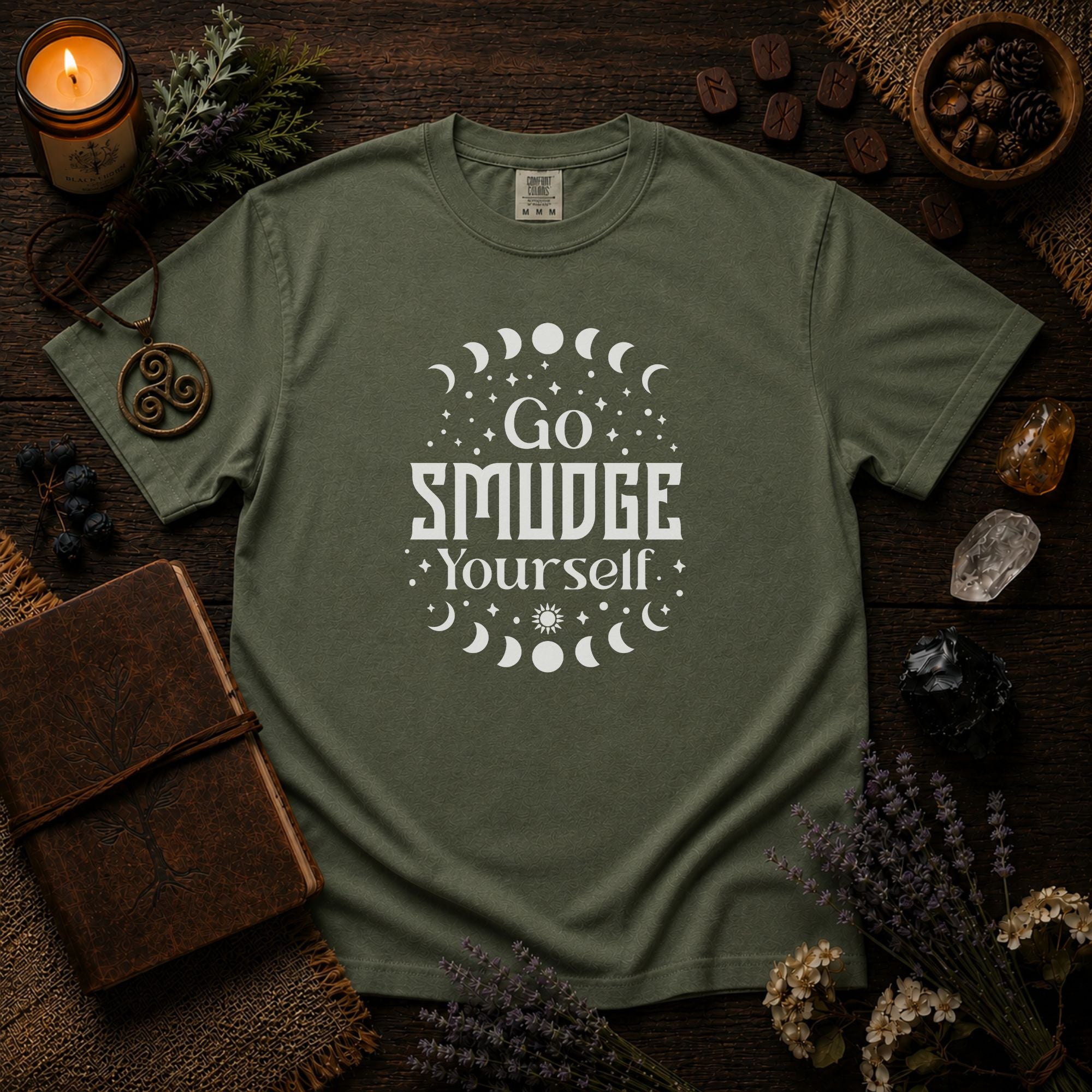 Go Smudge Yourself T-Shirt — Spiritual Moon Phase Tee