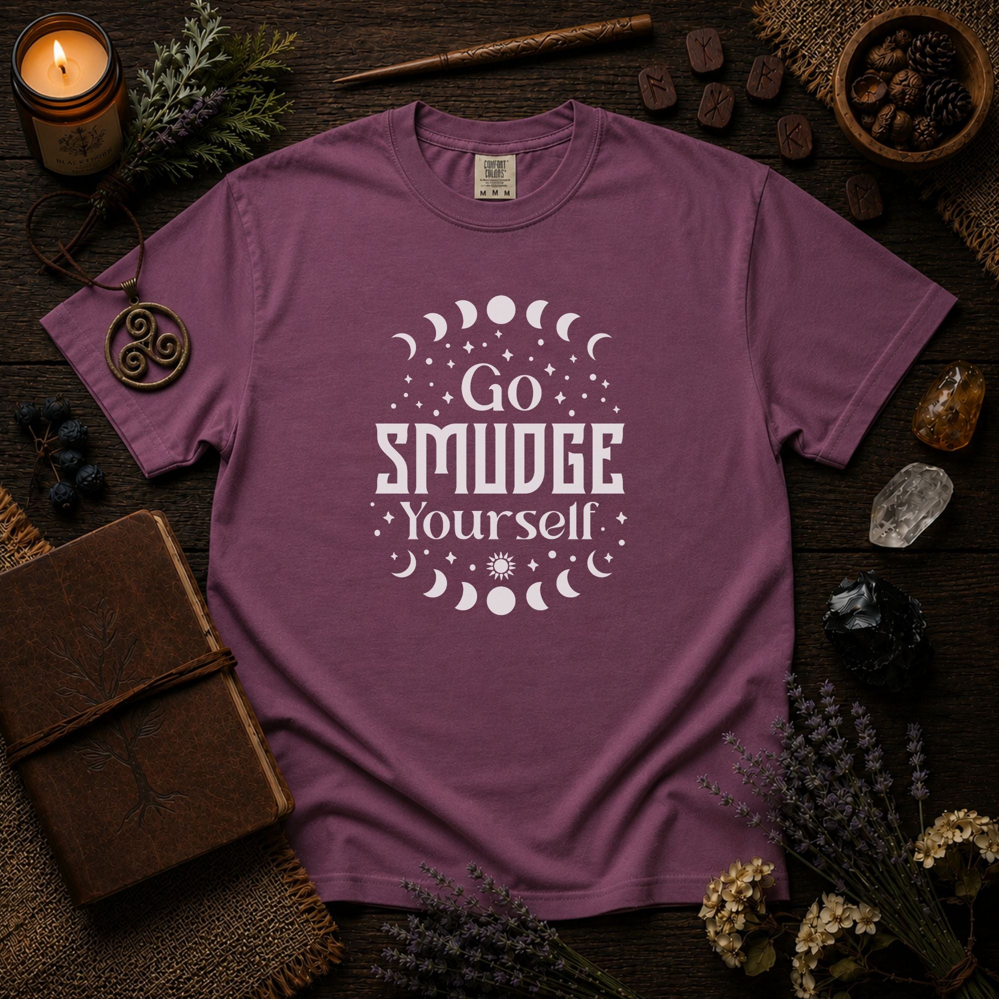 Go Smudge Yourself T-Shirt — Spiritual Moon Phase Tee
