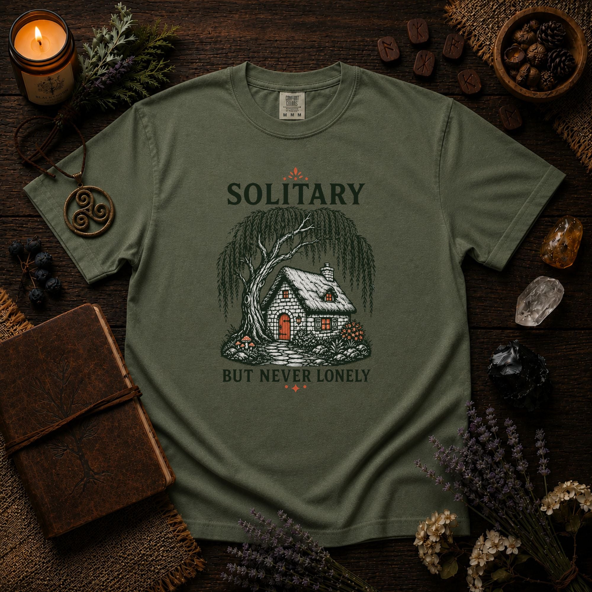 Solitary But Never Lonely Cabin T-Shirt
