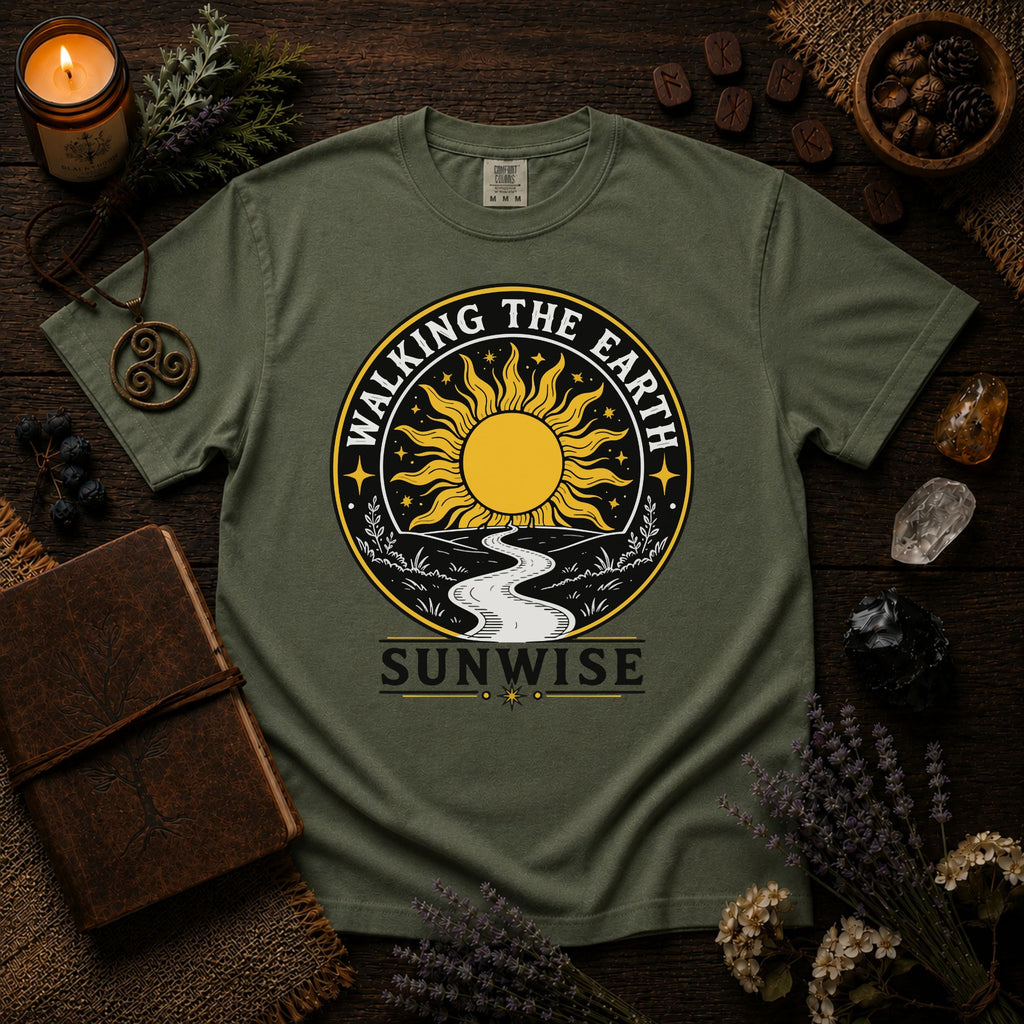 Walking the Earth Sunwise - Graphic T-Shirt - Vintage Nature Tee
