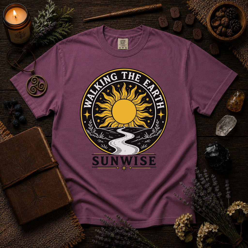 Walking the Earth Sunwise - Graphic T-Shirt - Vintage Nature Tee