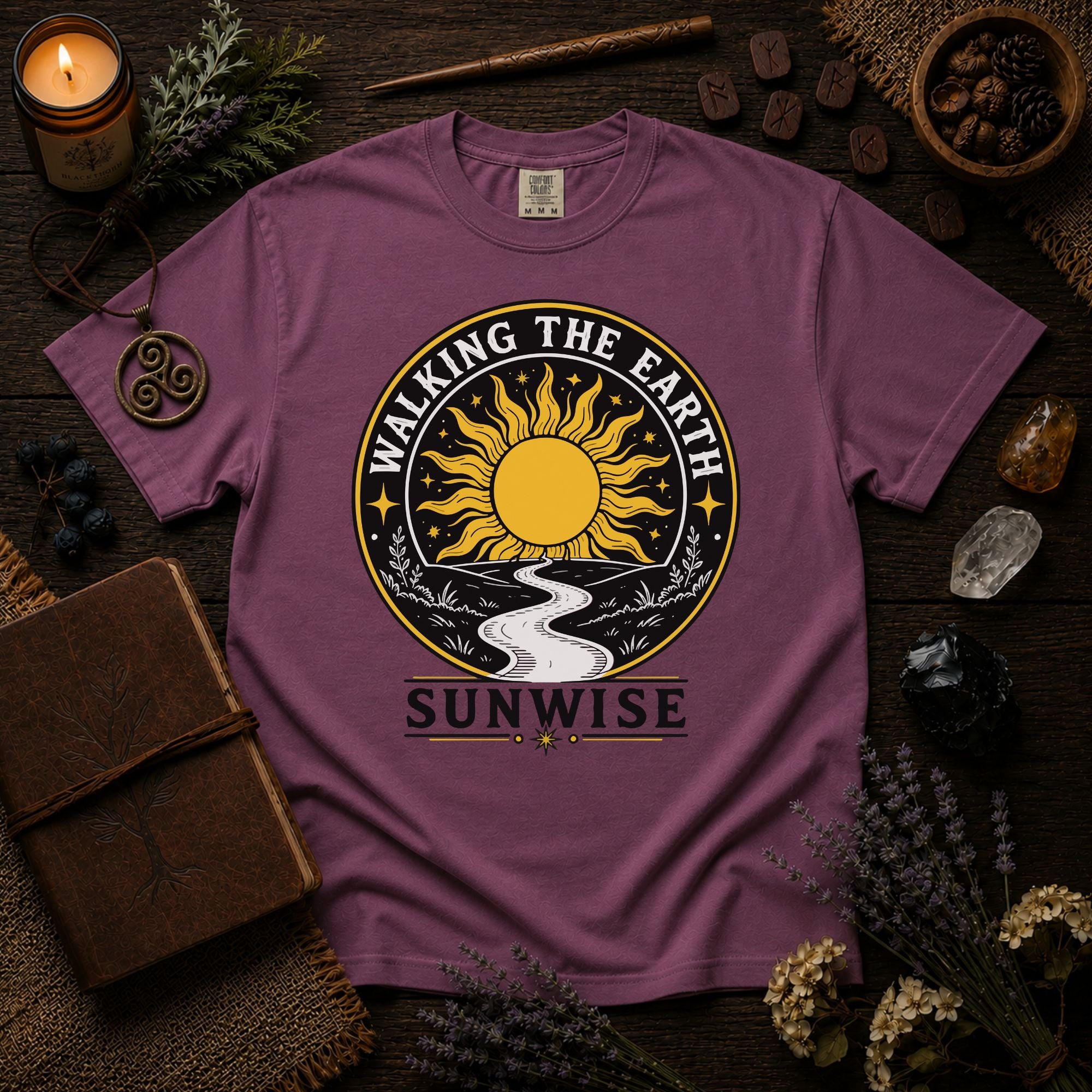 Walking the Earth Sunwise - Graphic T-Shirt - Vintage Nature Tee