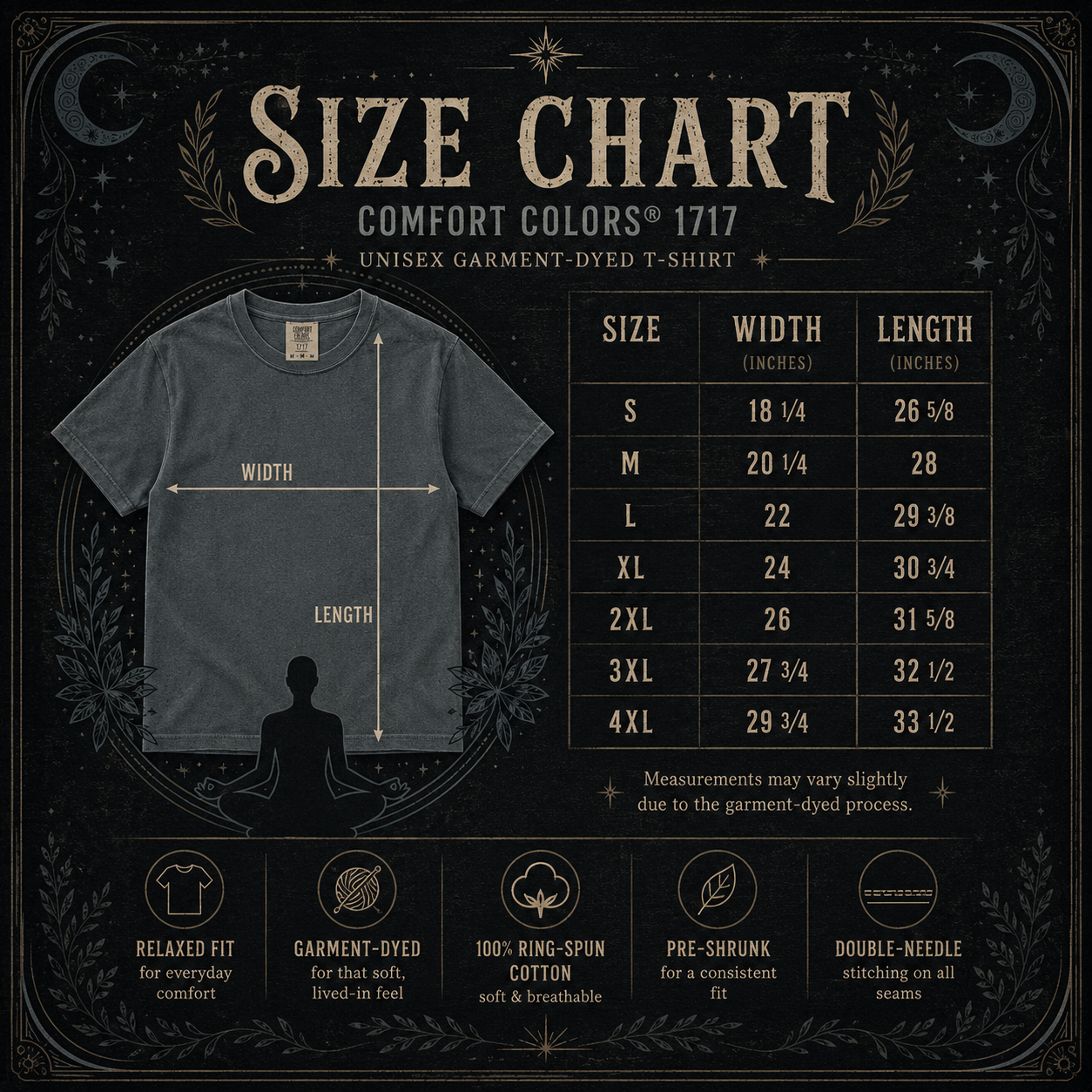 Meditation Moon T-Shirt — Yoga Silhouette & Crescent Moon Graphic