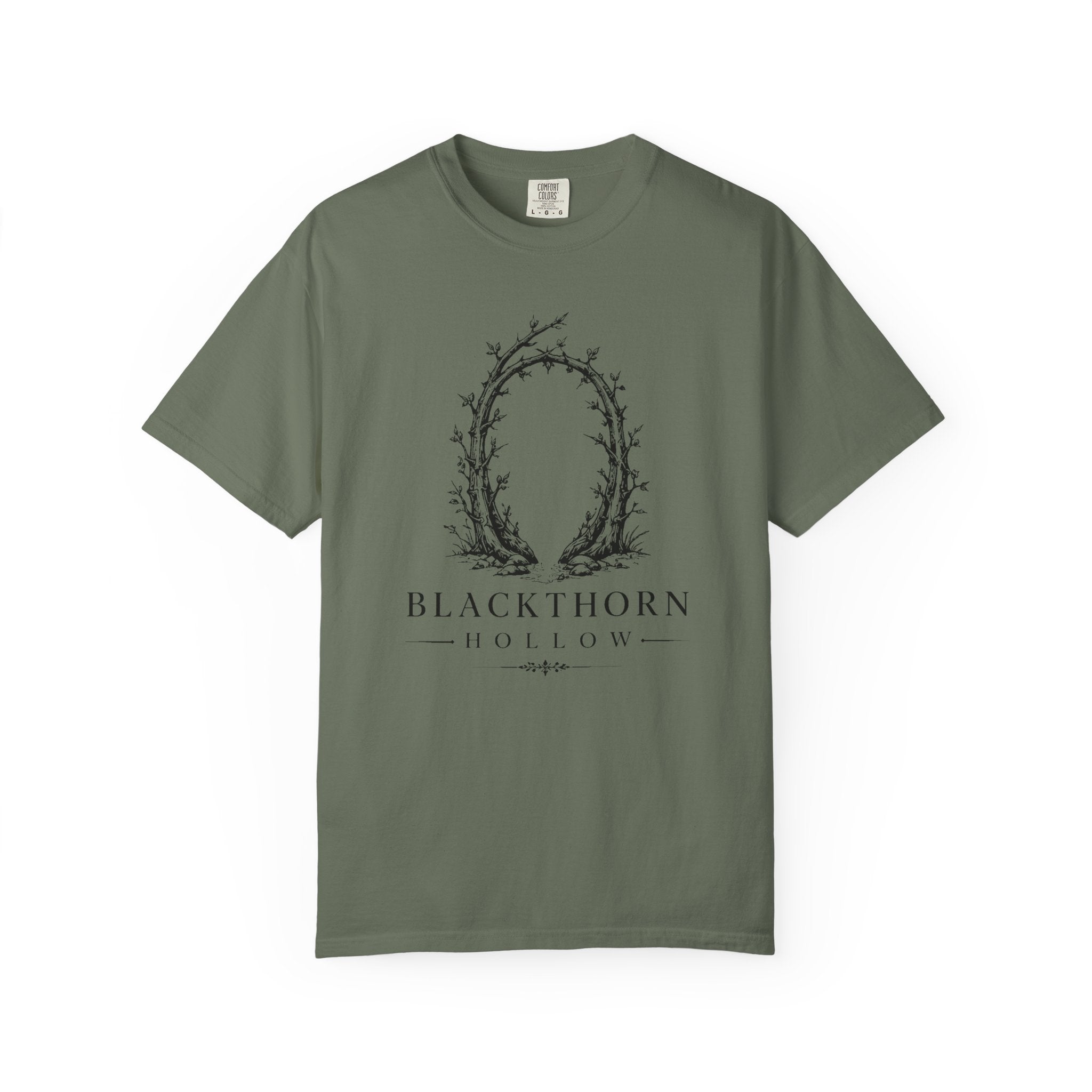 Blackthorn Hollow T-shirt - Vintage Botanical Crest Tee