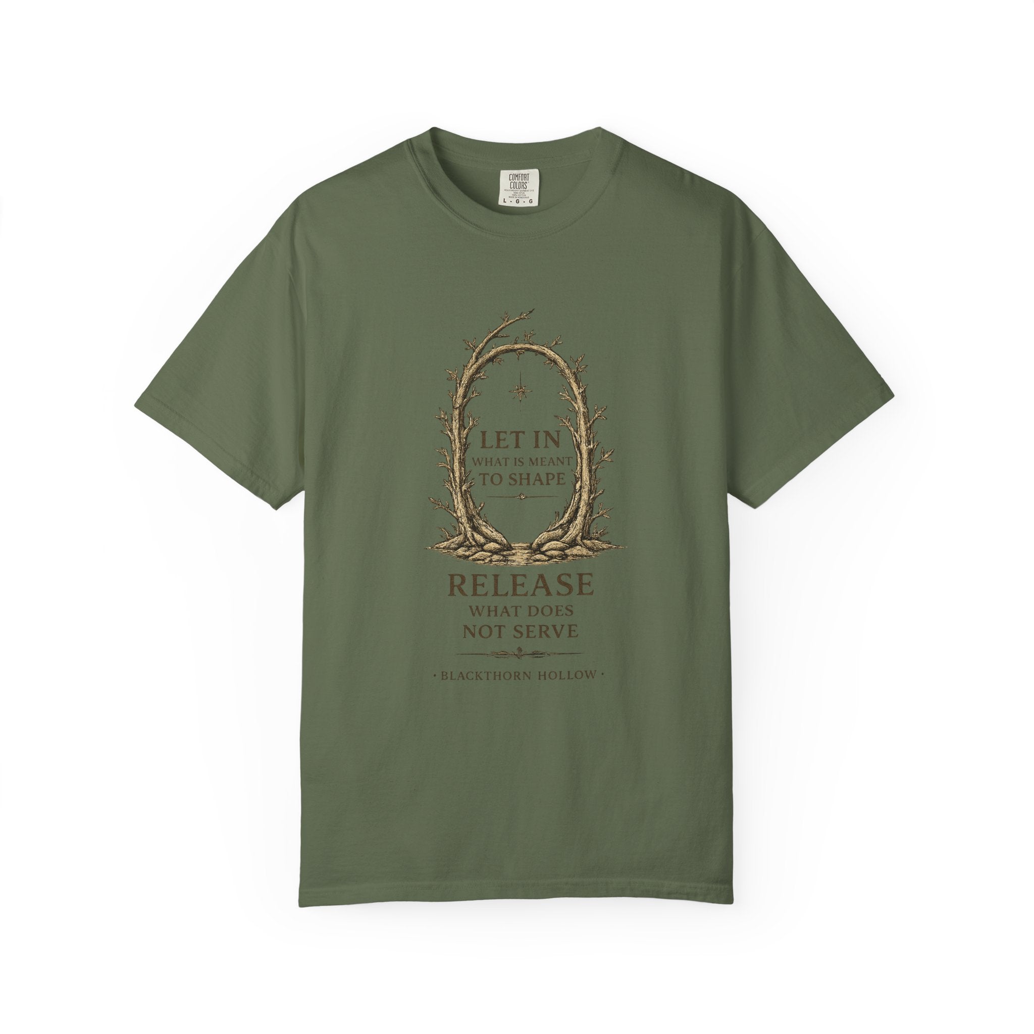 Let in What Shapes - Dark Cottagecore Botanical Tee - Blackthorn Hollow