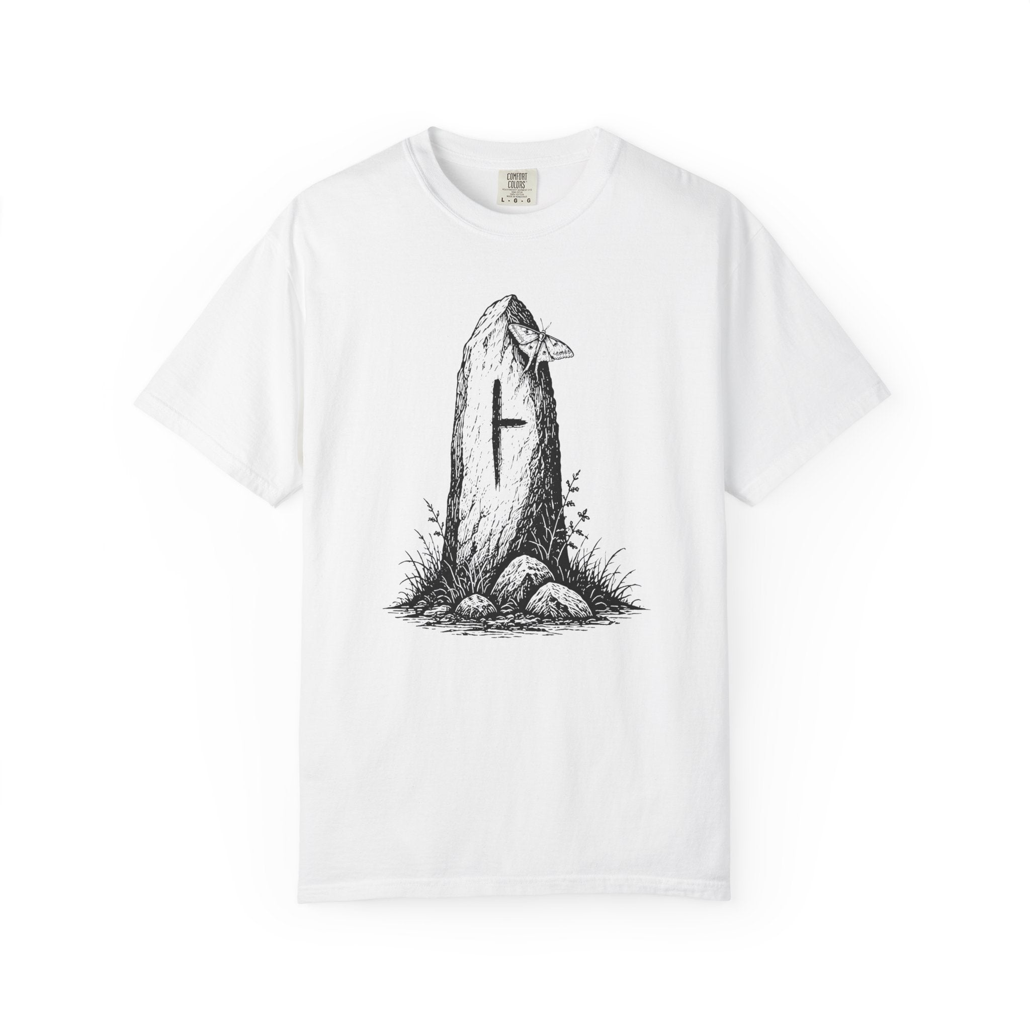 The Beith Stone Tee – Birch and Beginnings - Premium Vintage Art Graphic Tee - Blackthorn Hollow