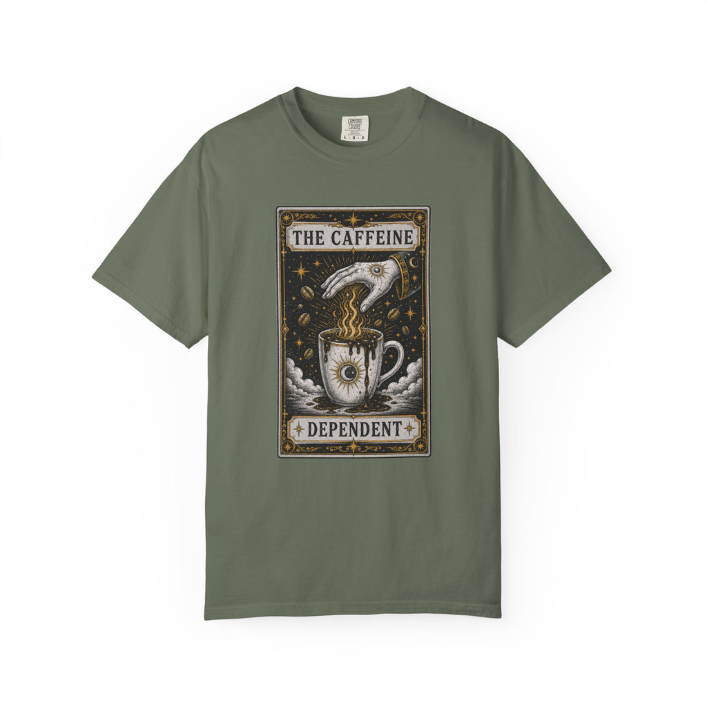 The Caffeine Dependent Tarot Card Shirt - tarot witchy coffee t-shirt