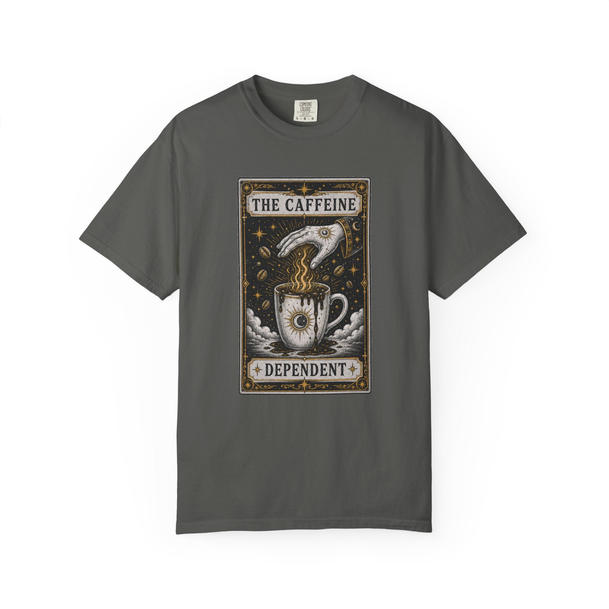 The Caffeine Dependent Tarot Card Shirt - tarot witchy coffee t-shirt