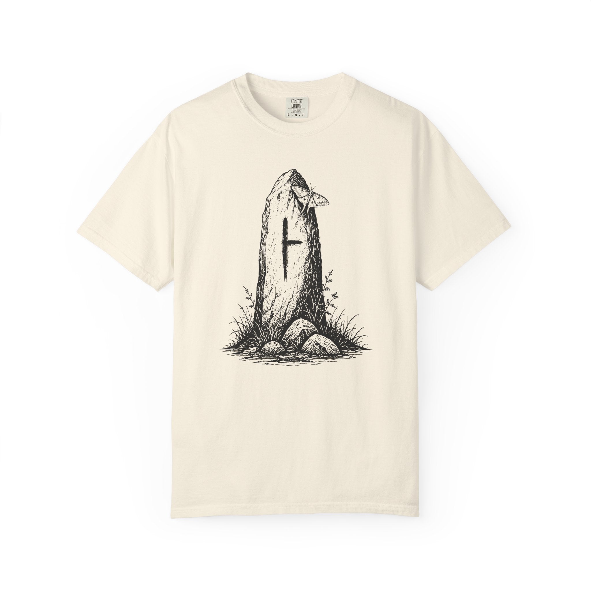 The Beith Stone Tee – Birch and Beginnings - Premium Vintage Art Graphic Tee - Blackthorn Hollow