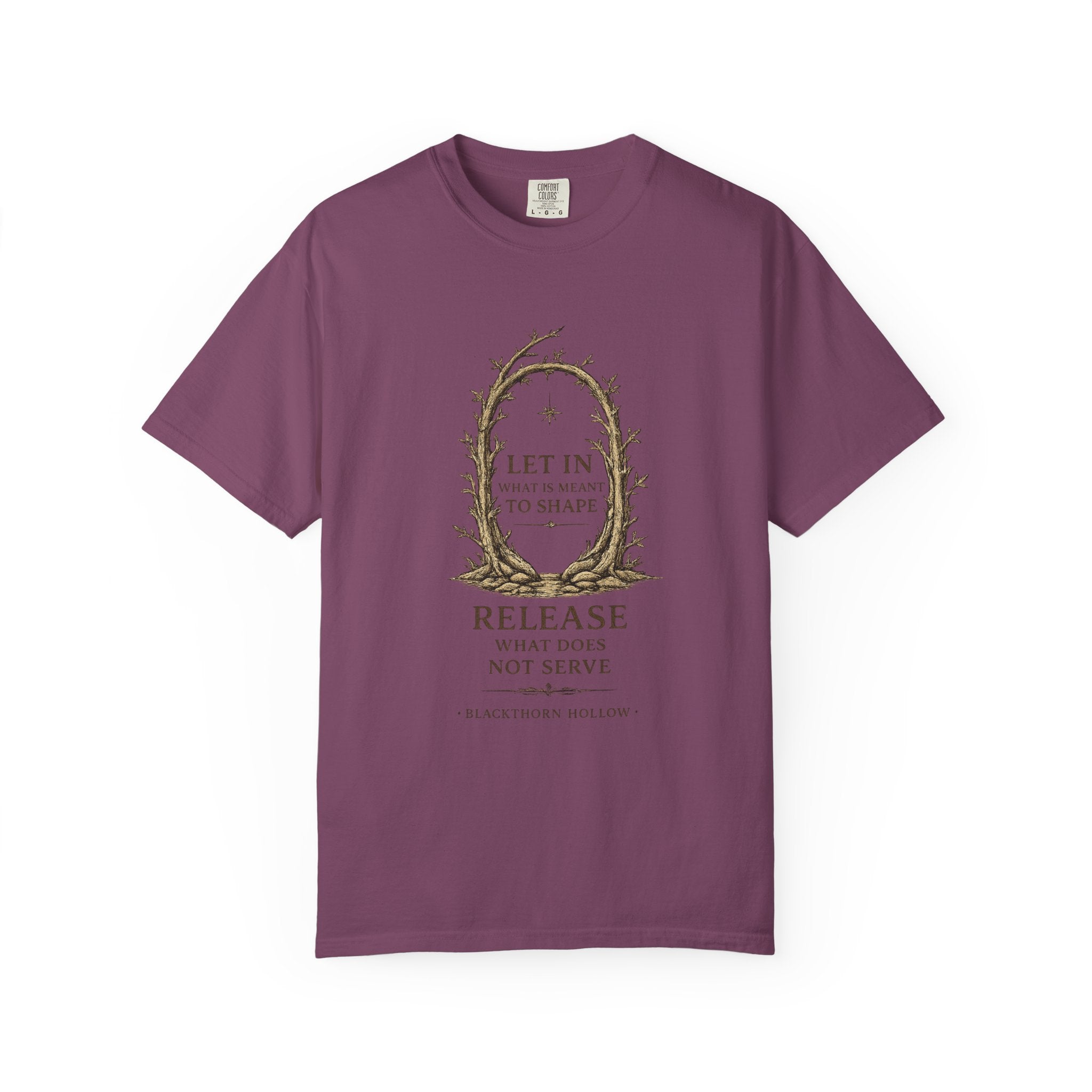 Let in What Shapes - Dark Cottagecore Botanical Tee - Blackthorn Hollow