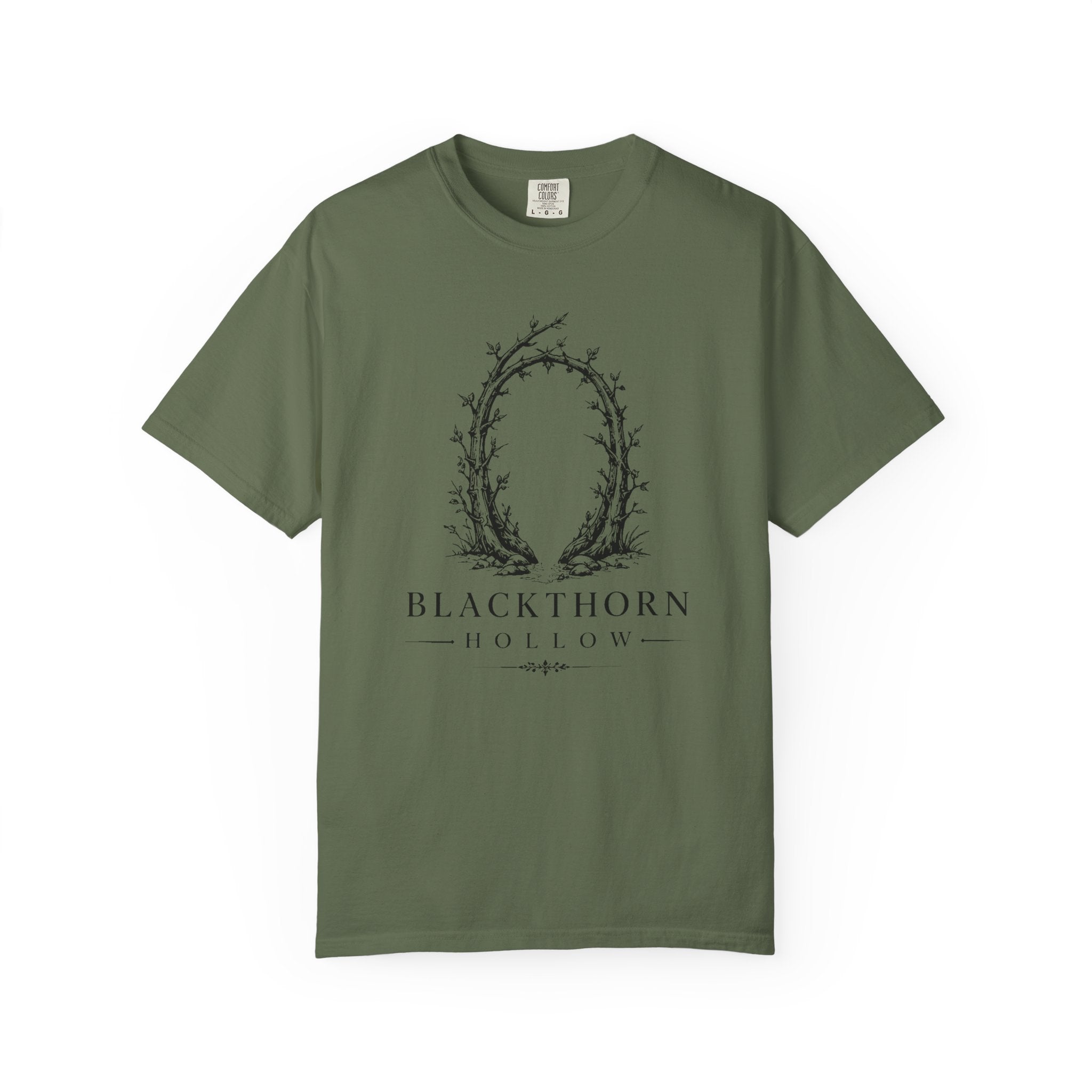 Blackthorn Hollow T-shirt - Vintage Botanical Crest Tee