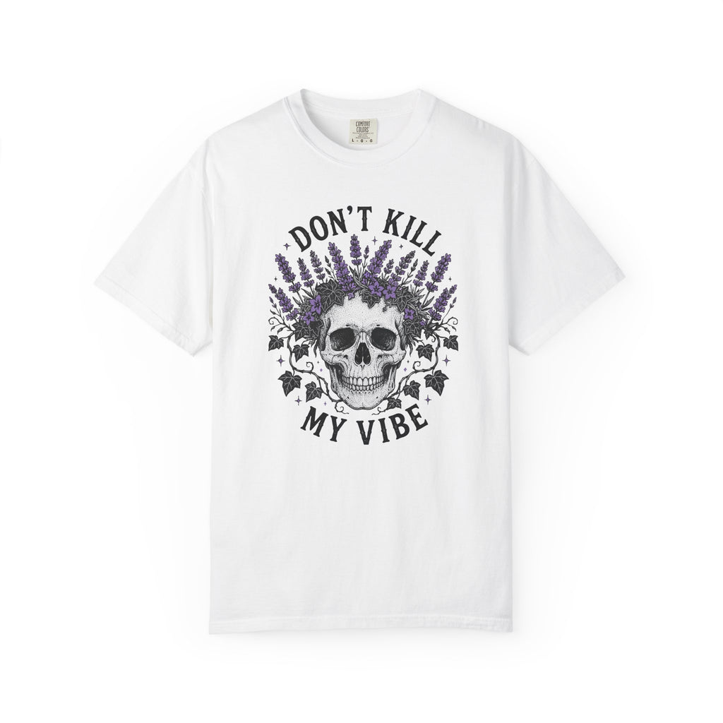 Don't Kill My Vibe Skull T-Shirt — Lavender Skull Graphic Tee