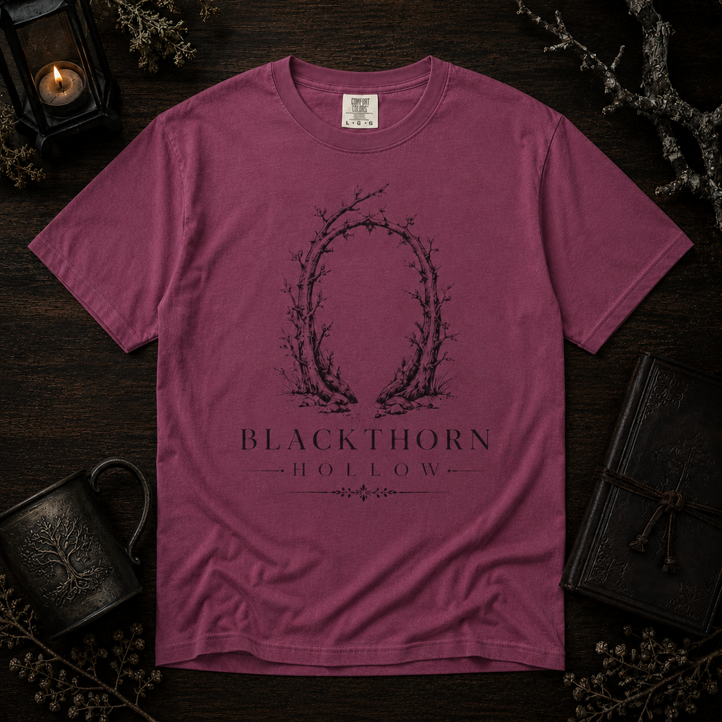 Blackthorn Hollow T-shirt - Vintage Botanical Crest Tee