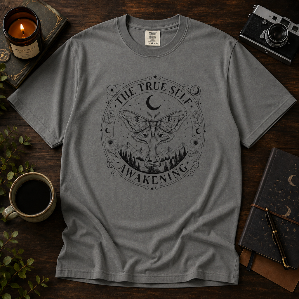 Mystic Moth T-Shirt — "The True Self Awakening" Graphic Tee